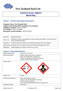 Safety Data Sheet Blend Slag